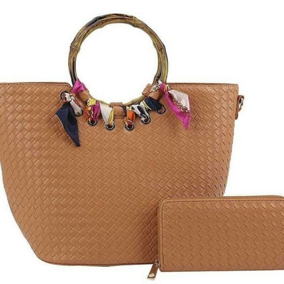 Handbags - Silk Scarf Plain Satchel Purses and Handbags